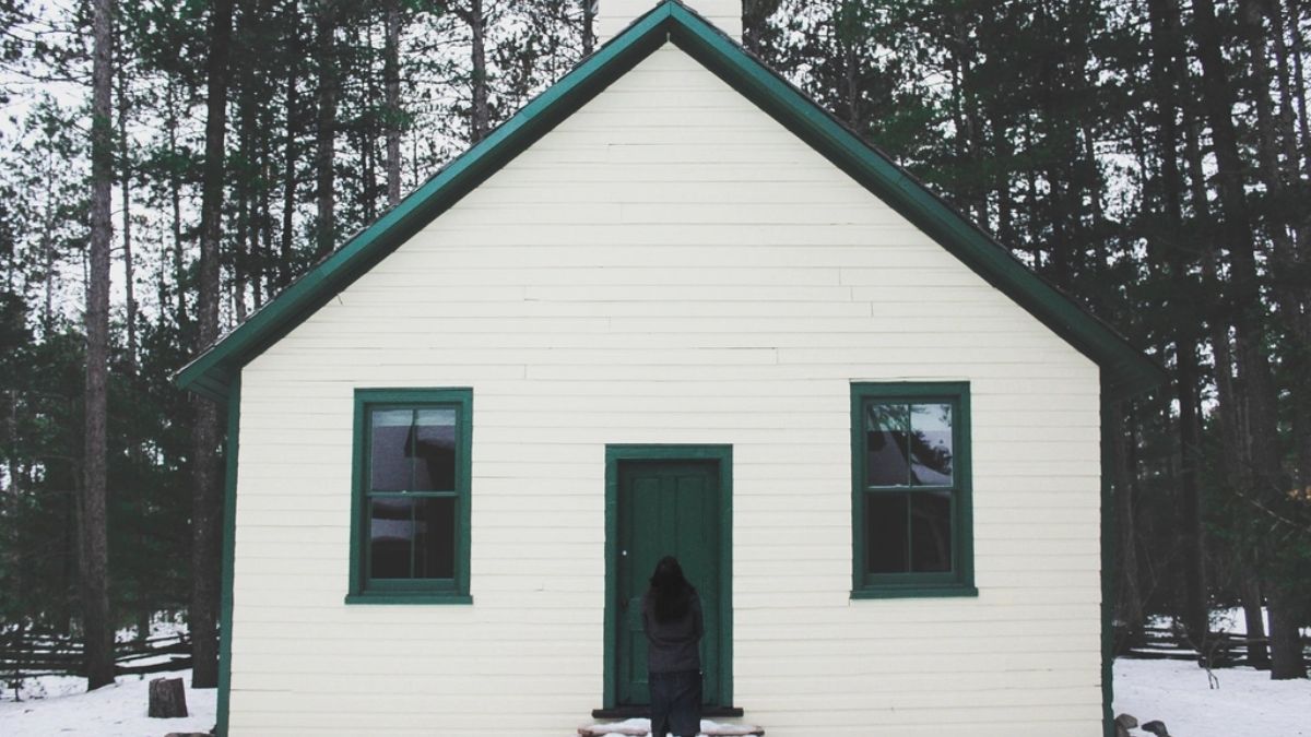 simple triangle shaped home rural